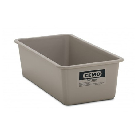 Contenedor GRP rectangular 200 litros modelo plano estándar gris
